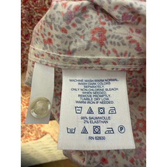 Lands’end womens button up blouse floral wrinkle resistant 3/4 length plus size - Picture 6 of 7